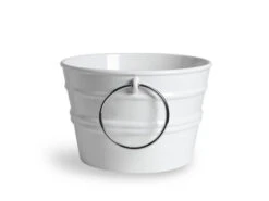 Lavabo Sospeso/Appoggio Bacile Cm.Ø46,5 H30 Con Anelli In Ceramica Lucido Bianco