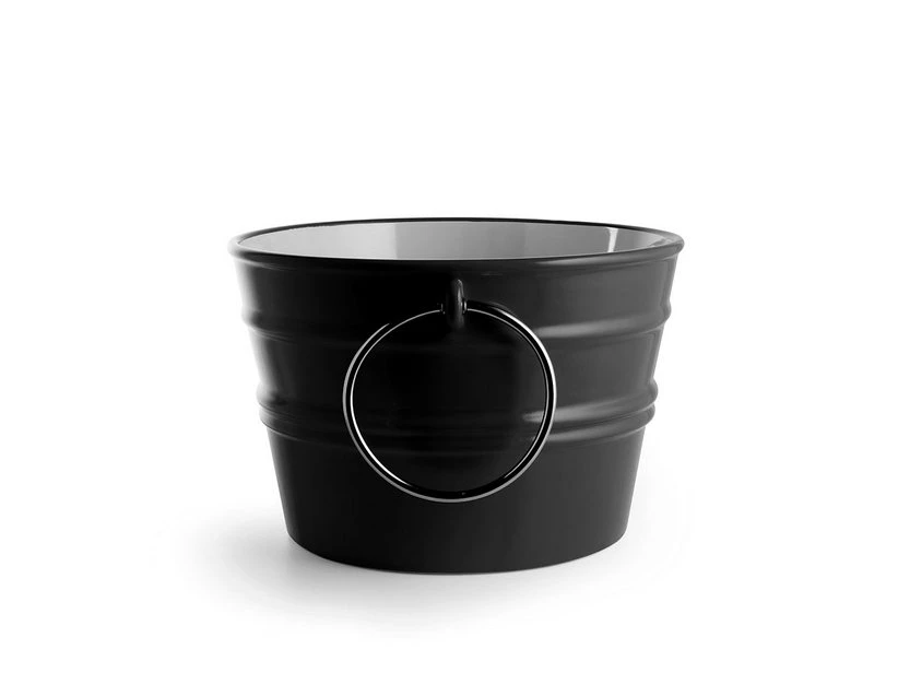 Lavabo Sospeso/Appoggio Bacile Cm.Ø46,5 H30 Con Anelli In Ceramica Lucido Nero 3 Lavabo Sospeso/Appoggio Bacile Cm.Ø46,5 H30 Con Anelli In Ceramica Lucido Nero