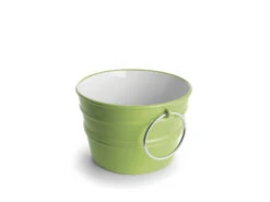 Lavabo Sospeso/Appoggio Bacile Cm.Ø46,5 H30 Con Anelli In Ceramica Lucido Verde