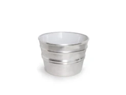 Lavabo Sospeso/Appoggio Bacile Cm.Ø46,5 H30 In Ceramica Lucido Argento Satinato