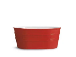 Lavabo Sospeso/Appoggio Tinozza 60X40Xh25 In Ceramica Lucido Rosso