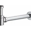 Sifone Per Lavabo Design Tondo Basso 11/4 Metallo Cromo
