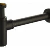Sifone Per Lavabo Design Tondo Alto 11/4 Metallo Nero Opaco