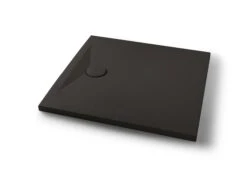 Piatto Doccia Appia Quadrato 90x90 In Ceramica Effetto Pietra Grafite Opaco