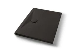 Piatto Doccia Appia Rettangolare 100x70 In Ceramica Effetto Pietra Grafite Opaco