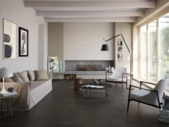 Piastrella All Black 60x120 Gres Effetto Resina-Cemento Nero