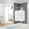 Box Doccia Angolare Arek 90x90 H190 Porte Scorrevoli Cristallo 6 Mm Trasparente Serigrafato Cromo 2 Box Doccia Angolare Arek 90x90 H190 Porte Scorrevoli Cristallo 6 Mm Trasparente Serigrafato Cromo -Vendite BagnoVivo arek box doccia quadrato 2 porte serigrafato cromo 3