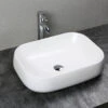 Lavabo Da Appoggio Arno 56X42Xh14,5 In Ceramica Opaco Bianco -Vendite BagnoVivo arno lavabo ceramica bianco opaco