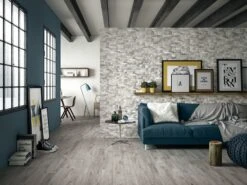 Piastrella Artrock White 7,5X38,5 Effetto Muretto In Pietra Bianco