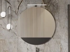 Specchio Tondo Sagomato TOUCH Ø 90 Cm Con Inserto Phoenix Nero Opaco