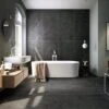 Piastrella Blackstone 75X150 Gres Effetto Pietra Lavagna Nero -Vendite BagnoVivo blackstone 75x150 amb