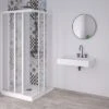 Box Doccia Angolare Skill 2 Ante Scorrevoli 75x90 Cm Acrilico Semitrasparente Effetto Bagnato Bianco Pastello -Vendite BagnoVivo box doccia skill 2 ante scorrevoli