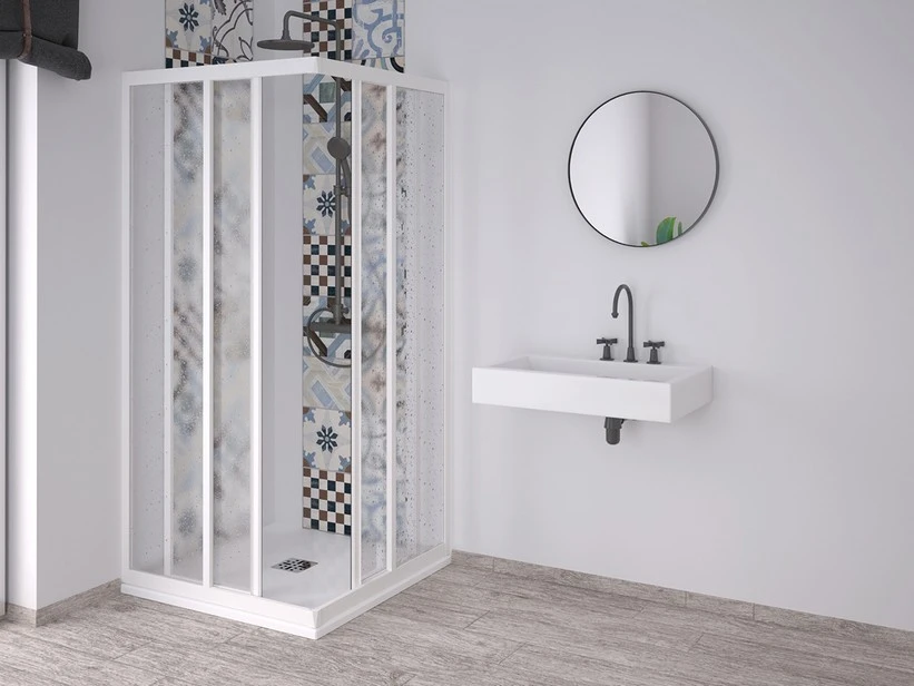 Box Doccia Angolare Skill 2 Ante Scorrevoli 70x90 Cm Acrilico Semitrasparente Effetto Bagnato Bianco Pastello 3 Box Doccia Angolare Skill 2 Ante Scorrevoli 70x90 Cm Acrilico Semitrasparente Effetto Bagnato Bianco Pastello