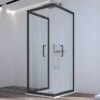 Box Doccia Zen 90x90x90 H190,4 2 Porte Scorrevoli E Lato Fisso Cristallo 6 Mm Trasparente Nero Opaco -Vendite BagnoVivo box doccia zen porte scorrevoli lato fisso nero opaco v2 2