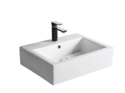 Lavabo Da Appoggio Brenta 57,5x45,5 In Ceramica Bianco Lucido