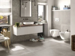 Piastrella Cargo Peltro 75X75 Lappato Gres Effetto Resina Grigio