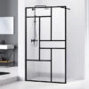 Doccia Walk In Chakra 140 Cm H200 Cristallo 8 Mm Trasparente Nero Opaco -Vendite BagnoVivo chakra walk in 1 lato nero opaco 2