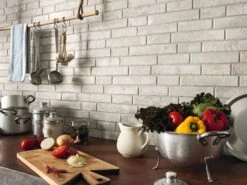 Piastrella Clay Chalk 16X39 Effetto Muretto Bianco