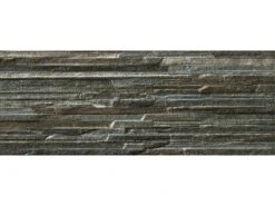 Piastrella Cliff Black 16X42 Muretto Effetto Pietra Nero