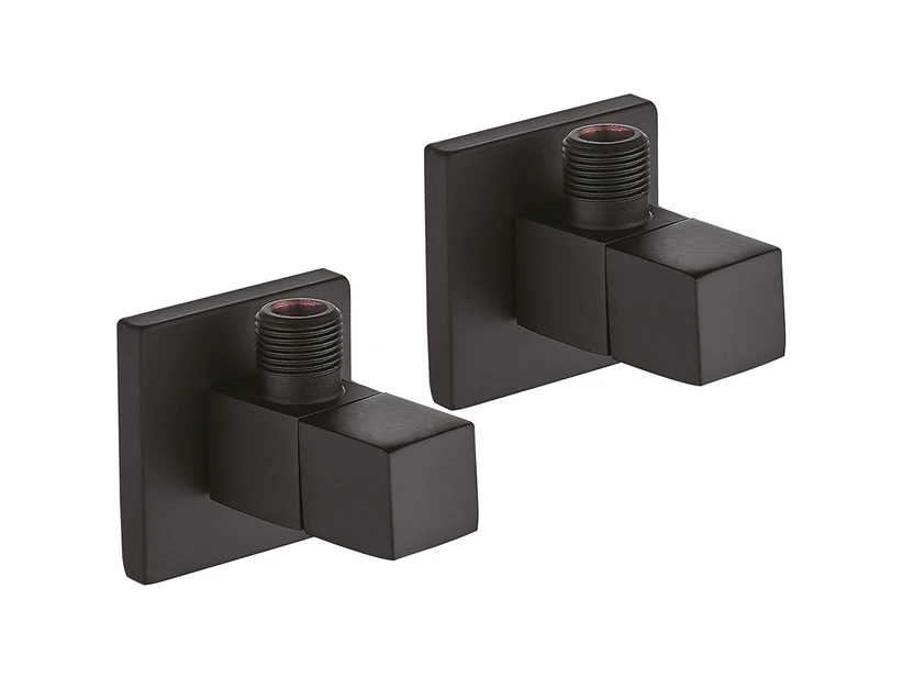 Coppia Rubinetti Sottolavabo Quadrati Nero Opaco 3 Coppia Rubinetti Sottolavabo Quadrati Nero Opaco