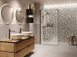 Rivestimento Fall Abstract 30x90 Decoro Geometrico Rosso E Verde