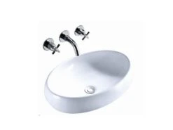 Lavabo Da Appoggio Mincio 59x40 H15 In Ceramica Bianco Lucido