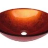 Lavabo Da Appoggio Pureglass Ciotola Cm. Ø42X14 Cristallo Foglia Arancio -Vendite BagnoVivo lavabo arredo pureglass ciotola foglia arancio