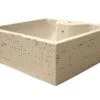 Lavabo Da Appoggio Top Quadrangola In Resina Opaco Travertino -Vendite BagnoVivo lavabo arredo top quadrangola travertino