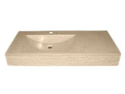 Lavabo Sospeso/Appoggio Consolle Vegas Rigata In Resina Opaco Travertino