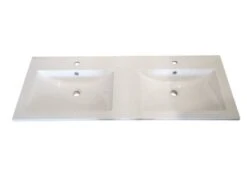 Lavabo Incasso Unitop Slim 2 Vasche 120X46 In Resina Lucido Bianco