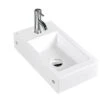 Lavabo Sospeso/Appoggio Merida 46X26,5 H11 In Ceramica Lucido Bianco