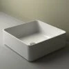 Lavabo Da Appoggio Piuma Quadrato 40X40 H12 In Ceramica Lucido Bianco -Vendite BagnoVivo lavabo piuma quadrato 1
