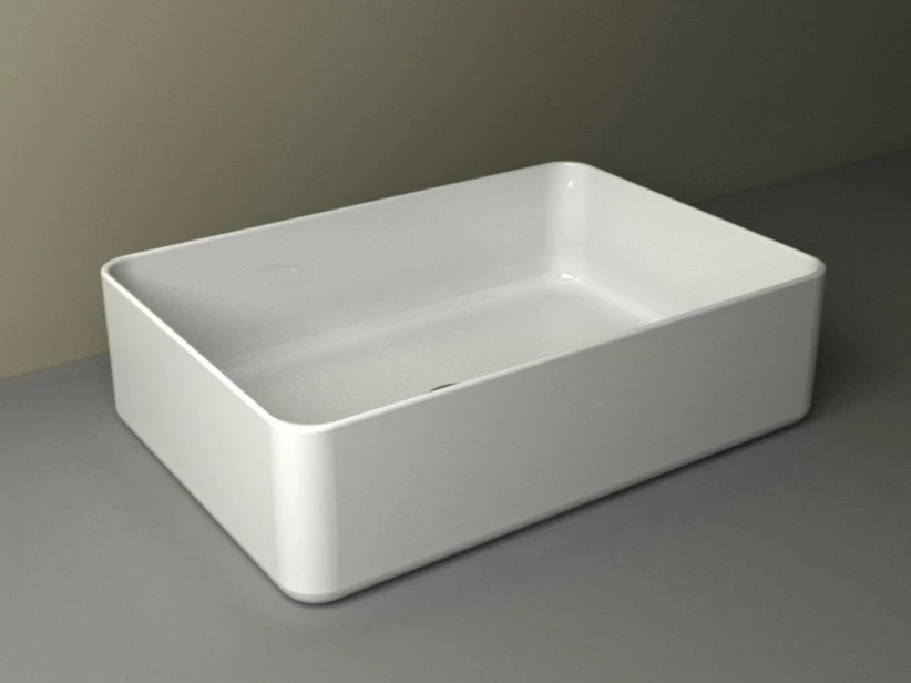 Lavabo Da Appoggio Piuma Rettangolare 50X35 H12 In Ceramica Lucido Bianco 3 Lavabo Da Appoggio Piuma Rettangolare 50X35 H12 In Ceramica Lucido Bianco