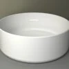 Lavabo Da Appoggio Piuma Tondo Ø40 H12 In Ceramica Lucido Bianco -Vendite BagnoVivo lavabo piuma tondo 1