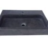 Lavabo Appoggio/Incasso Purestone Recife 60X40Xh10 Pietra Naturale Nero -Vendite BagnoVivo lavabo purestone recife nero 60x40 1