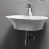 Lavabo Sospeso/Appoggio Berlino 55 Cm In Ceramica Bianco -Vendite BagnoVivo lavabo sospeso appoggio berlino 50 55 cm in ceramica bianco amb 1