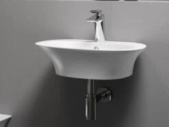 Lavabo Sospeso/Appoggio Berlino 55 Cm In Ceramica Bianco