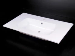 Lavabo Da Appoggio Unitop Plano 90,5X51,5 In Resina Lucido Bianco