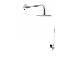 Kit Doccia Soffione Mel Inox Tondo Con Duplex