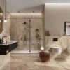 Piastrella Moon Gold 60X120 Lappato Gres Effetto Travertino Beige -Vendite BagnoVivo moon gold 60x120 amb