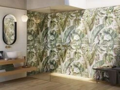 Decoro Murales Polinesia Gres Effetto Carta Da Parati Tropicale Composizione 120x120