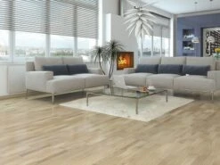 Parquet 3 Strip Rovere Sbiancato Verniciato Opaco - Oak Bianco Matt Laquer