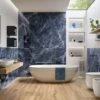 Piastrella Ocean Blue 60X120 Gres Effetto Marmo Blu Lappato Lucido -Vendite BagnoVivo ocean blue amb