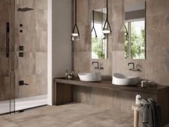 Piastrella Oxyde Bronzo 60X120 Gres Effetto Cemento Metalizzato Grigio