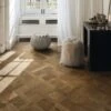 Parquet A Cassettoni Rovere Spazzolato Verniciato Grigio - Skyfall Slate Grey -Vendite BagnoVivo parquet quadrotte skyfall ambientazione