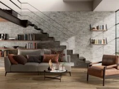 Piastrella Brixton Cinder 6x25 Gres Effetto Mattoncino Grigio