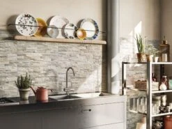 Piastrella Quarzite Bianca 30,8x61,5 Effetto Muretto In Pietra