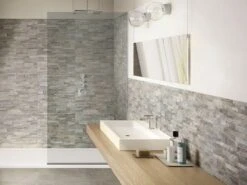 Piastrella Quarzite Cenere 30,8X61,5 Effetto Muretto In Pietra