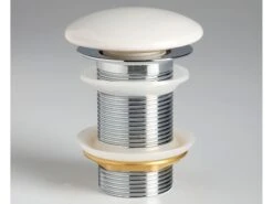 Piletta Lavabo Click Clack Horganica In Ceramica Senza Troppo Pieno Bianco Lucido