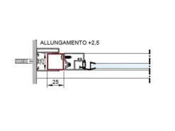 Profilo Di Allungamento Relax 25x25 +2,5cm Inox